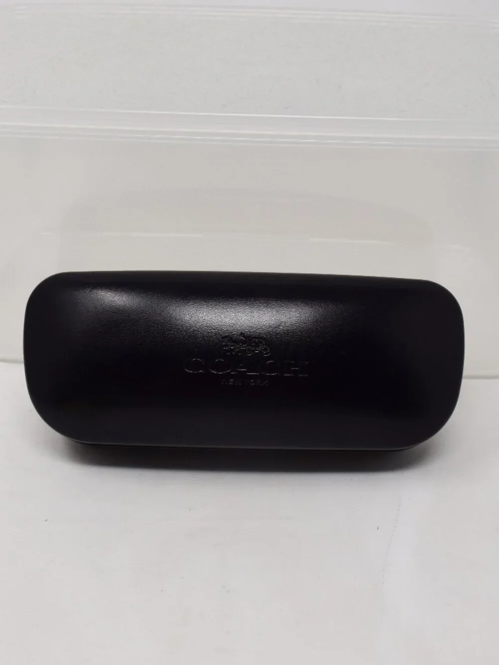 Coach Eyeglass Case Hard Shell Black Logo Travel Timeless Designer Protective